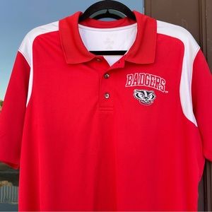 Wisconsin Badgers Red/White Polo L